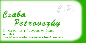 csaba petrovszky business card